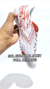 Sepatu Futsal Mini Soccer Valden Garuda Putih Merah Sol Sudah Di Jahit Full Keliling