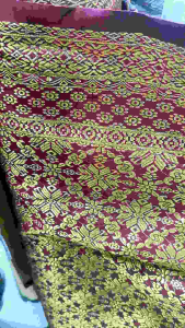 Kain songket semi palembang / Bahan kain songket mesin semi palembang(hrg 2 mtr)
