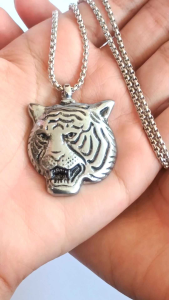 KALUNG RANTAI MACAN SILVER AKSESORIS PRIA (COD)