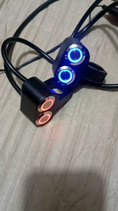 SAKLAR LAMPU DOUBLE TOMBOL 2 TOMBOL NYALA WATERPROOF ANTI AIR MODEL BULAT UNIVERSAL.