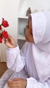 GM 123 Baju Muslim Gamis Formal Putih untuk Pesta Lebaran