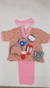 READY STOCK Cosplay Kids Children Nurse Jururawat Occupation Career Ambitions Front-liner Costume Uniform Scrubs Pakaian Hari Kerjaya