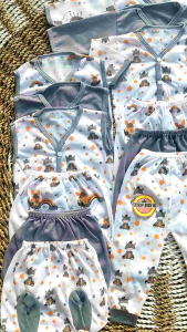 Ceisya Baby id - promo 18 pcs baju dan celana bayi baru lahir seri abu tua