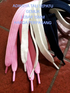 TALI SEPATU GEMUK LEBAR 15MM PANJANG 120CM.ADIKNYA TALI SEPATU GEMUK HARGA PERPASANG