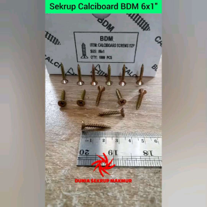(100 pcs) Sekrup Kuning GRC 6x1\" / Skrup Calciboard 2.5CM