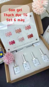Sơn gel thạch đục hãng TG chính hãng - Set 6 màu- Tặng bảng màu sịn sò
