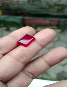 Batu Akik Lepasan Merah Siam Kotak 14x10 mm