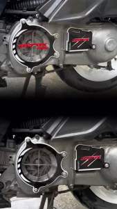 Aerox V2/V3 CVT Crankcase Cover – 2-Layer Acrylic Design Plug & Play with Bolts Washer & Sticker