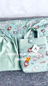 mukena anak rayon motif labubu