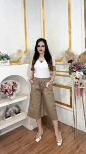 Celana Kulot Pendek 7/8 Wanita Bahan Twill Combed Premium (standar dan jumbo)