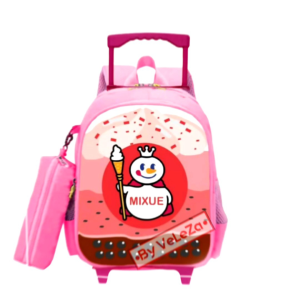 Tas Ransel Troli Anak Perempuan Karakter ice cream Mixuee Free Botol Minum / Tas Ransel Troli Anak / Tas Ransel Anak Sekolah TK SD / Tas Ransel Anak Karakter ice cream Mixuee / Ransel Anak / Tas Anak / Tas Ransel Troli Anak