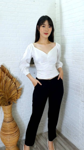 DELISA Shimmer Premium Atasan Crop Wanita Style Korea Terbaru / Atasan Top Fashion Kekinian