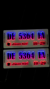 Plat Nomor Motor Akrilik Timbul Custom Baut Tanam Keren Murah / Plat Nomor Akrilik Timbul Led
