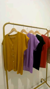 Baju Piyama Lengan Pendek Wanita Dewasa Katun Rayon Polos Premium