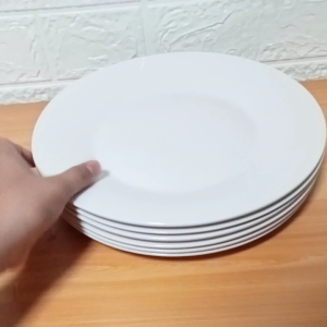 SET FOR 6 PIECES CERAMIC DINNER PLATE / SIZE 10.5 INCHES / COLOR WHITE /microwaveable