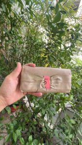 Ví 2hand dài nữ gấp hai da thật san aut của Ý có code rất đẹp -T117