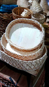 Keranjang rotan oval - keranjang dekor - keranjang satu set isi 3 - keranjang buah - keranjang anyaman