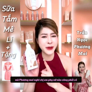 SỮA TẮM DƯỠNG TRẮNG LƯU HƯƠNG MELI tặng ngay tẩy tbc muối hồng