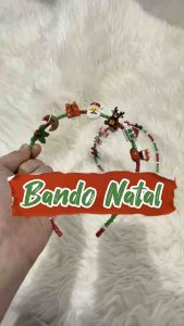 Bando Natal Hiasan Resin Beads Christmas Headband Xmas Santa Claus Character Karakter Tema Natal