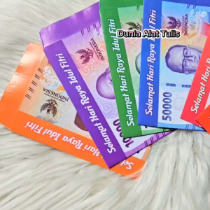 Ampau amplop lebaran tema Uang versi Medium 10 Lembar 1 Karakter