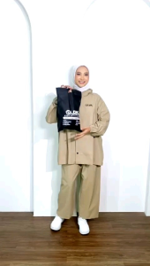 RAINCOAT JAS HUJAN TERBAIK SETELAN JAKET CELANA DEWASA PRIA WANITA ANTI REMBES BY ELOK