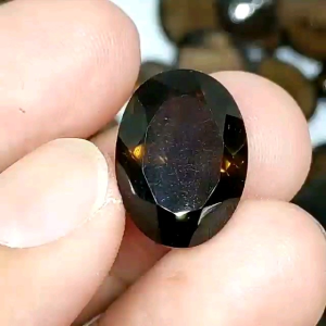 cincin batu smoky quartz / kecubung teh cutting mewah garansi batu asli 100%