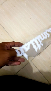 stiker Sablon Strika ukuran 20x6cm custom Nama Sendiri Bahan premium untuk kain mudh di pasang cukup menggunakan setrika