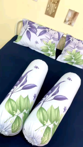 Sprei Kaos Confetti Karet Keliling + Sarung Bantal Guling Katun Motif Botanic Bliss