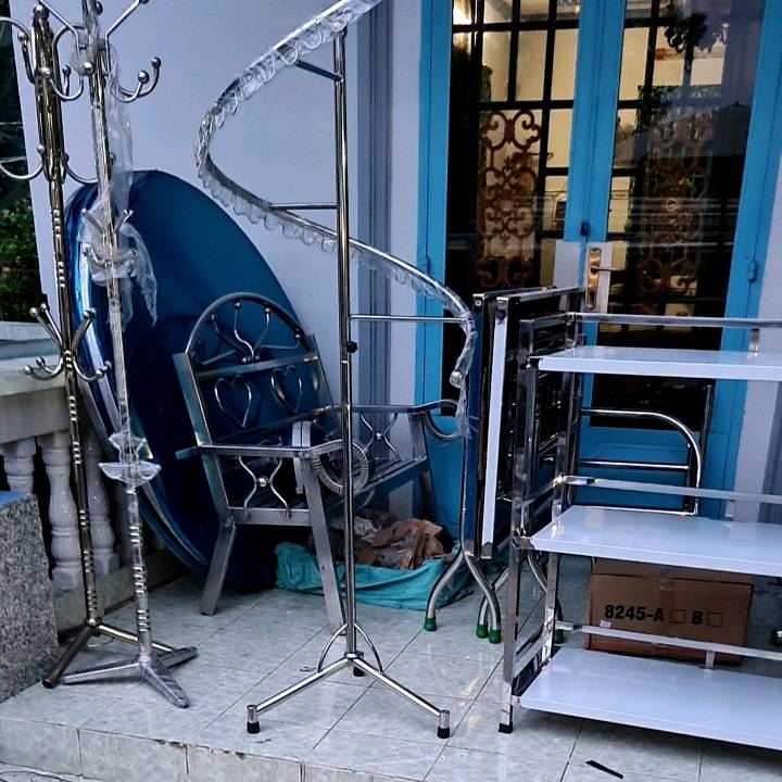 Sào phơi đồ inox uốn hình chu S , có khoen