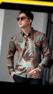 Kemeja Batik Pria Modern Lengan Panjang Casual Modis Slimfit Trendy Murah Terbaru