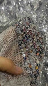 Vải Kim sa lưới màu Xám Bạc cao cấp(khổ1m5)mềm rũ co dãn 4 chiều_may đầm váy dạ hộiáo dàiáo kiểucvsét thiết kế...thời trang