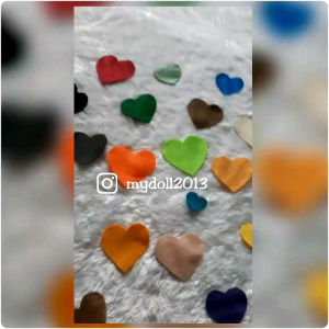 Aplikasi Love Flanel isi 6 pcs (ukuran bervariasi)