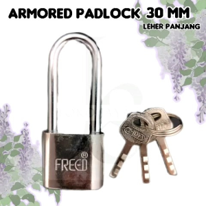 Gembok Anti Maling Freed 30 mm 40 mm 50mm 60 mm Armored Padlock Leher Panjang Pendek