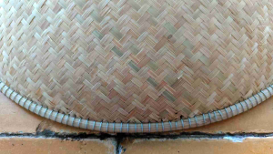 Caping Bambu Topi Petani Polos 45cm Procot Bulat melengkung