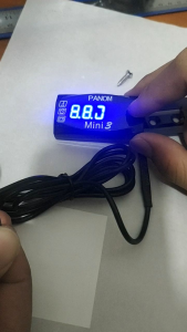 Voltmeter 3 in 1 PANOM TEMPERATUR VOLTMETER JAM DIGITAL Volt Meter 3in1 UNIVERSAL Biru WATERPROOF