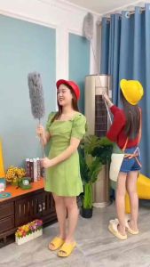 Kemoceng Microfiber Teleskopik 2.8 Meter Tongkat Pembersih Debu Kaca Jendela Pembersih Langit Rumah Kemoceng tiang Gagang Panjang