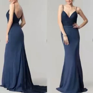 Navy elegant long evening formal gown- US size: 4 and 8