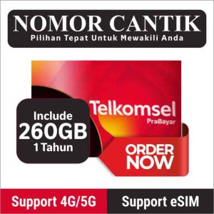 Nomor Cantik Gratis Kuota 260GB 1 Tahun - Paket Termurah