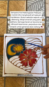 COMBO 3PCS WOODEN BATIK PAINTING KIT MERDEKA (15CMX15CM)
