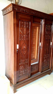 lemari pakaian jati 3 pintu sleding/cahaya jati furniture