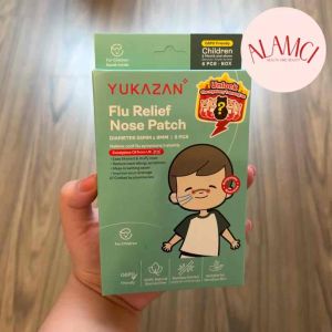 Miếng Dán Giảm Cảm Cúm Nghẹt Mũi Yukazan Flu Relief Nose Patch Cho Trẻ Em - Hộp 6 Miếng