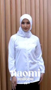 Naomi Uniform Series 08: Atasan Kemeja Lengan Panjang Blus Pakaian Muslim Wanita Dewasa