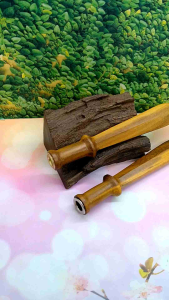 Sedotan once pipa kayu kelor emas motif pedang C270