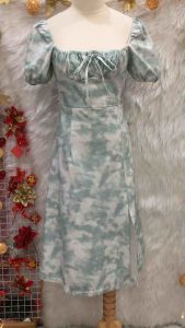 Đẩm Xoè Chữ A Cổ Vuông Bo Chun 2 hand- Size S(Đ113)