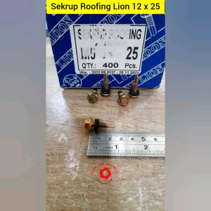 (50 pcs) Sekrup Roofing Moon Lion 12x25 / Sekrup Roofing Kuning 2.5cm