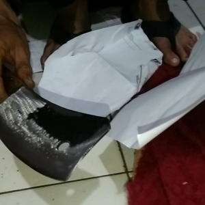 golok daging ayam pajang total 30 cm lebar 8 cm siap pake bahan bazza per siap pake