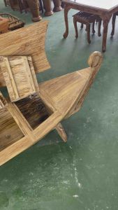 KERUSI PERAHU KAYU JATI WOODEN BOAT BENCH WITH STORAGE[Teak Wood]