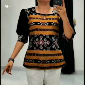 BLUS ATASAN KOMBINASI TENUN TOYOBO