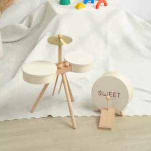 Kids Wooden Drum Set with Cymbal & Pedal