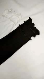 [ Ruffle 3 Layer ] Handsock Budak Moscrepe Ironless